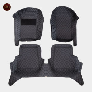 نمای کامل نصب شده کفی چرم تارا مدل 6 بعدی در کابین خودرو.